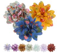 CRAFTHROU 10pcs Dog Collar with Flower Design, Lace Material, Lightweight and Fashionable Flowers Collar Pet Accessory for Cats and Dogs, for Photo Shoot and Holiday Use Random Color