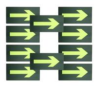 CRAFTHROU 10pcs Glow-in-the-dark Arrow Sign Stickers Self-adhesive Backing, Reflective Pvc Directional Arrow Signs for Outdoor Camping and Outdoor Adventures Navigation