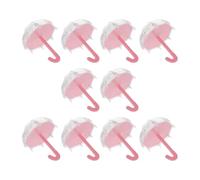 CRAFTHROU 10pcs Plastic Umbrella-Shaped False Eyelash Box with Candy Storage Function, Lovely Pink Multi-use Container for Wedding and Party Use