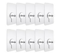 CRAFTHROU 10pcs Self-Adhesive Hooks with Acrylic Adhesive Pads Multi-Functional No Trace Wall Stickers for Hardwood Walls Easy to Use Kitchen and Home Storage Hangers for Clothes