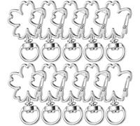 CRAFTHROU 10pcs Silver Metal DIY Pendant Buckles Keychain Clips with Wear-Resistant and Sturdy Spring Universal Clasps for Dog Collars and Crafting