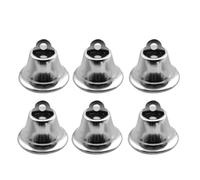 CRAFTHROU 10pcs Silver Metal Jingle Bells 2.1cm Small Bell Ornaments for Christmas Tree Decoration with Cheerful Sound and Hanging Feature, for DIY Crafts and Holiday Decoration