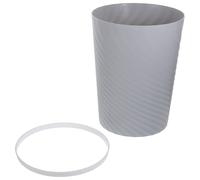 CRAFTHROU 12l Plastic Waste Bin for Bedroom and Study, Washable and Easy to Clean Office Trash Can with Modern Stripy Pattern, Stylish and Practical Paper Bin for Home Organization
