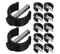CRAFTHROU 12pcs Heavy-Duty C-Shape Cane Clamps for Walker Stability C-clamp Connectors for Walking Canes Trekking Poles Wheelchairs Lightweight Crutch Pin Locks Set for Disabled Users