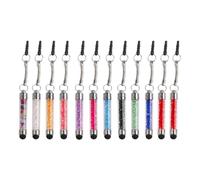 CRAFTHROU 12pcs Mixed Color Crystal Capacitive Stylus Pens with Domed Tips for Smooth Handwriting Touch Screens Compatible with Phones and Tablets and Safe Digital Pens Random Color