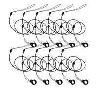 CRAFTHROU 12pcs Pen Tether Cord with Silicone Ring 8mm, Nylon Elastic Stylus Lanyard for Pens and Digital Styluses, Efficient Organization and Universal Compatibility for Office and School