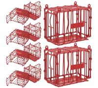 CRAFTHROU 15 Pcs Miniature Animal Cage with Realistic Plastic Design, 8cm Red Small Pet Enclosure for DIY Tabletop Pirate Scene, Stimulates Imagination and Versatile Compatibility