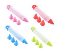 CRAFTHROU 16pcs Silicone Baking Tool Piping Pen for Cake Decorating and Craft Clay with Red Multifunctional Writing Pen Suitable for Restaurant and Home Use Color