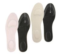 CRAFTHROU 2 Pair Soft Leather Insoles Thickened Latex Cushioning, Shock Absorption Heel and Forefoot Pads, Breathable Non-Slip Shoe Inserts for Men and Women Sports and Casual Shoes,