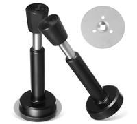 CRAFTHROU 2 Pcs Black Stainless Steel Door Stops with Self Adhesive and Retractable Design Reliable Wall Door Stop Bumpers for Offices and Homes