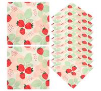 CRAFTHROU 20 Sheets Wood Pulp Paper Napkins with Strawberry Print Design for Party Use Strong Water Absorption for Birthday and Holiday Parties Vivid and Eye-catching
