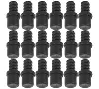 CRAFTHROU 20pcs Black Plastic Threaded Tip Replacement Kit for Toilet Brush Handle Adapter with Self-Locking Spiral Connector, Firm and Stable Connection for Versatile Use in Bathroom