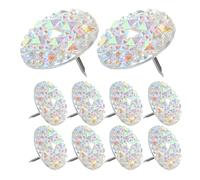 CRAFTHROU 20pcs Decorative Push Pins with Rhinestones Multi-function Reusable Resin Thumbtacks for Hand-painted Kindergarten and Photos