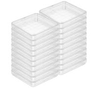 CRAFTHROU 20pcs Disposable Petri Dishes 10 * 10 Square Ps Culture Dishes with Lids for Microscope Studies and Laminar Flow Hoods
