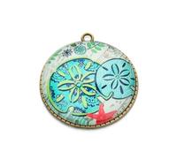 CRAFTHROU 20pcs Marine Fish Pattern Glass Patches for DIY Jewelry Making, Suitable for Clock Decoration, Delicate Glass Material Wide Applications and Attractive Nautical Style Color
