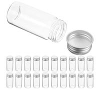 CRAFTHROU 24pcs Glass Test Tubes with Caps 30ml Vials Sealing Performance Excellent Transparency for Laboratory Sample Storage