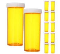 CRAFTHROU 25pcs Portable Medicine Bottles with Easy to Open Lid, Yellow Pp Pill Containers for Adults and Elderly, Convenient Travel Medicine Organiser for Emergency and Pharmacy Use