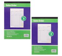 CRAFTHROU 2pcs A5 Copy Receipt Booklet for Small Business Logistics and Restaurants, White Paper Receipt Management with Convenient Binding, Retail Invoice Forms and Duplicate Purchase Order