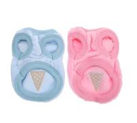 CRAFTHROU 2pcs Adorable Ice Cream Pattern Pet Harness for Guinea Pigs and Rabbits, Comfortable Coral Fleece Material, Breathable and Warm, Suitable for Occasion Or Party