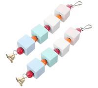 CRAFTHROU 2pcs Bird Chew for Pet Birds Hanging Mineral Molar Designed to Prevent Biting Suitable for Parrots and Parakeets Sturdy Chew Training Random Color
