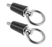 CRAFTHROU 2pcs Boat Drain Plug Kit 13mm round Stainless Steel Handle | Rubber Stopper Snap Fit, Black Finish, Yacht and Kayak Use, Sailing and Extended Sea Trips