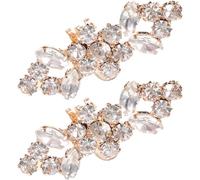 CRAFTHROU 2pcs Bridal Shoe Clips with Rhinestone Alloy Decorations | Shoe Jewelry, Clip on Shoe Embellishments, Bling Shoe Charms for Women, Flats Boots Sandals Pumps Heels