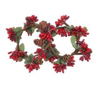CRAFTHROU 2pcs Christmas Decorative Garlands with Artificial Berries and Realistic Appearance, Made of Silk Cloth and Resin, Easy to Care and Never Wither, for Home Decoration