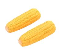 CRAFTHROU 2pcs Dog Latex Puppy Teeth Cleaning in Corn Shape, Lightweight Sturdy Molar Plaything for Pet Chewing and Interaction