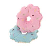 CRAFTHROU 2pcs Donut Shaped Plush Dog for Puppies and Cats, Interactive Pet for Teething Relief and Correcting Destructive Habits, Soft Chew for Mental Stimulation and Play
