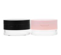 CRAFTHROU 2pcs G Portable Powder Container with Mirror and Small Powder Puff, Plastic Travel Foundation Jar Built to Last and Withstand Daily Use, the Go Makeup and Home Use