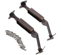 CRAFTHROU 2pcs Iron Upturned Support Hinge for Cabinets and Boxes, Spring Lid Hinge that Holds Lid Open, Easy to Install Hardware for Home and Office Use