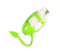 CRAFTHROU 2pcs Parrot Chew Natural Cuttlefish Bone with Rack Hanger, Plastic Material, Green Colour, Promotes Clean and Healthy Teeth, Suitable for Parrots and Chinchillas