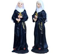 CRAFTHROU 2pcs Resin Goddess Decor Miniature Virgin Statues, Decorative and Space-saving Holy Statue Set for Bookshelf and Mantel, Elegant and Stylish Resin Figurines
