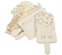 CRAFTHROU 30pcs Ice Cream Shaped Wooden Cutouts for DIY Crafting, Unfinished Wood Slices Safe and Healthy Material, for Home Decor and Creative Graffiti Projects