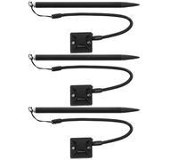 CRAFTHROU 3pcs Black Stylus Pen for Resistive Touch Screens with Antiloss Spring Lanyard and Fixed Base, Aluminium and Abs Material, for Gaming Devices and Resistive Screen Applications