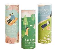 CRAFTHROU 3pcs Cylinder Tissue Box Set for Car, Portable Facial Tissues with Soft Skin-Friendly Pulp Paper, Round Creative Design for Travel the Road Use