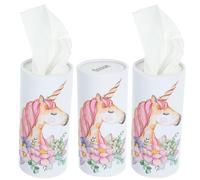 CRAFTHROU 3pcs Disposable Car Tissues with 50 Sheets Each Portable Round Paper Face Tissues for Car Supply Multi-Function Box Suitable for Place a Box for is Needed