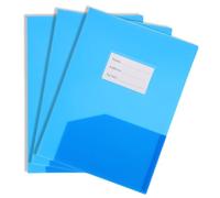 CRAFTHROU 3pcs Document Folder File Jacket A4 Double Pocket Pp Paper Blue for Organising Documents in Homes and Restaurants