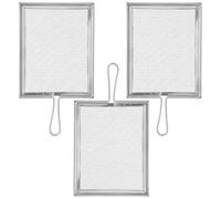 CRAFTHROU 3pcs Fine Mesh Clay Sieve Set with Detachable Handle, Stainless Steel Rustproof Ceramic Glaze Mud Filter for Pottery and Clay Crafts in Classrooms and Art Studios