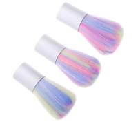 CRAFTHROU 3pcs Nail Dust Brush Set for Cleaning Fingernails and Pet's Paw Safe and Comfortable Supple but Firm Artificial Fiber Wool and Aluminium Alloy Handles, Portable for Trip and Home