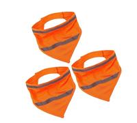 CRAFTHROU 3pcs Orange Reflective Dog Bandanas for Large Dogs and Cats, Glow the Dark Nylon Triangle Scarves, High Visibility Safety Pet Scarf Bibs for Long Hours of Wear