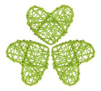 CRAFTHROU 3pcs Parrot Straw Chew for Birds Heart Shape Vine Bird Chewing and Foraging Suitable for DIY Foraging Activities Random Color