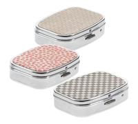 CRAFTHROU 3pcs Portable Pill Organizer Metal Case with 2 Compartments Moisture-Proof Independent Packaging Design Travel Organizer for Business Trip Suitcase Storage