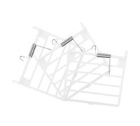 CRAFTHROU 3pcs White Plastic Bird Cage Door Accessories with Spring Wire for Pet Birds Convenient Food Box Fixed Door