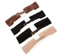 CRAFTHROU 4pcs Adjustable Velvet Wig Grip Bands Anti-slip Elastic Headbands for Wig Making Hair Accessories with T-shaped Lace Design in Black Brown Beige for Secure Installation