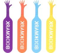 CRAFTHROU 4pcs Hand Plastic Bookmark Book Mark Plastic Compact Page Marker for Text Books and Novelties