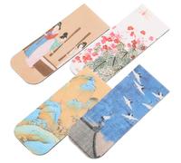 CRAFTHROU 4pcs Magnetic Bookmarks Pack with Delicate Landscape Design, Lightweight Magnetic Book Marks for Offices and Homes, Comfortable Hand Feel Reading Clips and Decorative Page Holders