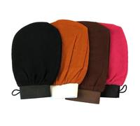 CRAFTHROU 4pcs Natural Exfoliating Bath Gloves for Men and Women, Portable Fiber Shower Gloves No Steam Feature, for Traveling and Deep Skin Cleansing Random Color