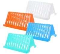 CRAFTHROU 4pcs Triangular Glass Slide Drying Stand Lab Microscope Slide Holder for Secure Drying and Storage in Biology and Educational Labs Orange Green