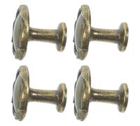 CRAFTHROU 4pcs Vintage Round Zinc Alloy Drawer Pulls Handles with Single Hole Flower Shape, Resistant to Wear and Smooth the Touch, for Bedroom Dresser and Home Interiors Decorative Use